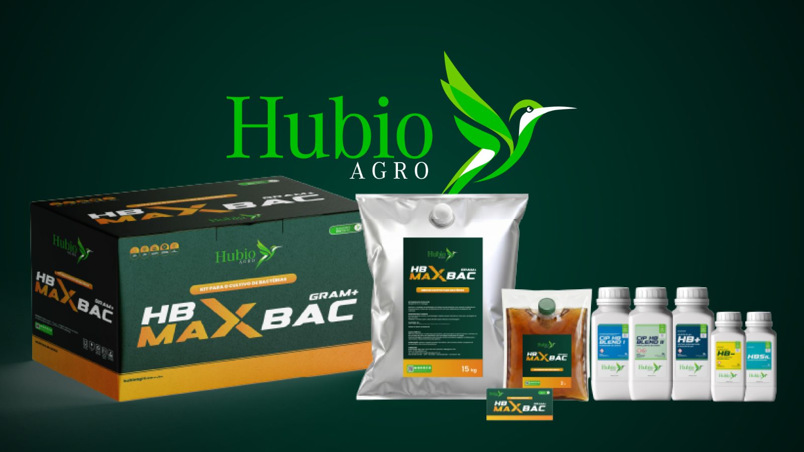 Linha HB Max Bac da Hubio Agro, desenvolvimento de produto agro pela AMO